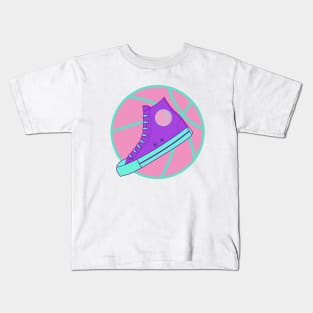 Purple High Top Sneaker Kids T-Shirt